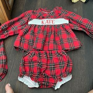Cecil and Lou Christmas Smock. “Kate” Smock. Size 2t.